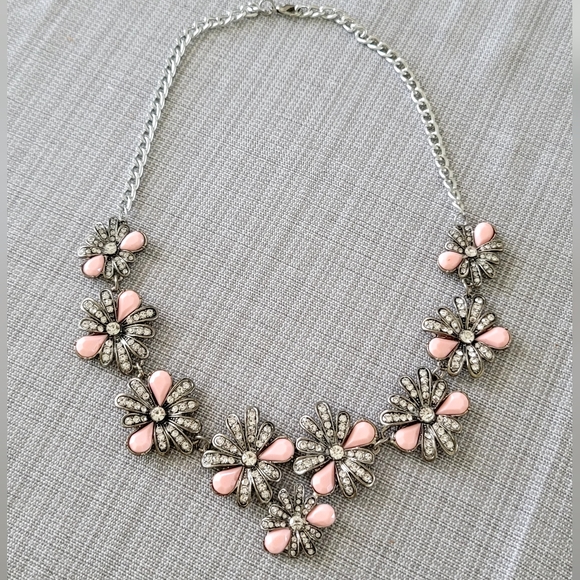 Floral Silver Statement Necklace - Picture 1 of 3